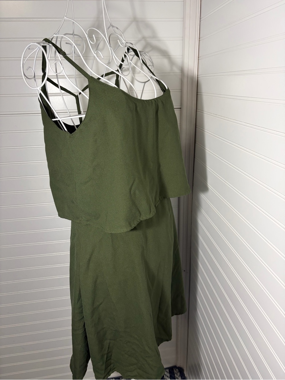 Abercrombie & Fitch Olive Green Top with Pink Tag - Picture 5 of 9